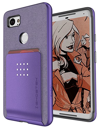 Product Cover Google Pixel 2 XL Slim Credit Card Wallet Case Cover | Ghostek Exec 2 Series (Purple)