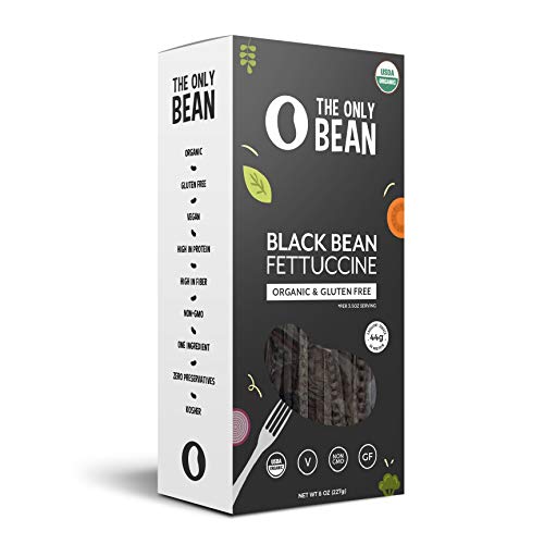 Product Cover The Only Bean - Organic Black Bean Fettuccine Pasta, Gluten Free Noodles (8oz) (1 Pack)