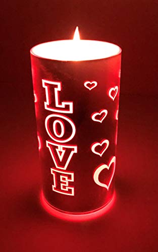 Product Cover American Star Love LED Valentine Candles/Flickering Flameless/Pink Red Hearts/Romantic/Christmas Mother's Day Teenage Girl Gifts/Battery Operated/Happy Baby Night Light/Long Distance Relationships