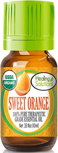 Product Cover Organic Sweet Orange Essential Oil (100% Pure - USDA Certified Organic) Best Therapeutic Grade Essential Oil - 10ml