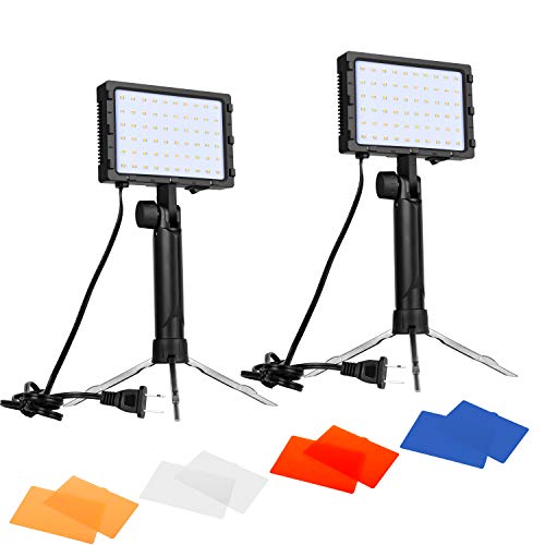 Product Cover Emart 60 LED Continuous Portable Photography Lighting Kit for Table Top Photo Video Studio Light Lamp with Color Filters - 2 Packs