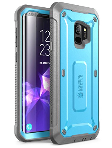 Product Cover SUPCASE Unicorn Beetle Pro Series Case Designed for Galaxy S9, with Built-In Screen Protector Full-body Rugged Holster Case for Galaxy S9 (2018 Release) (Blue)