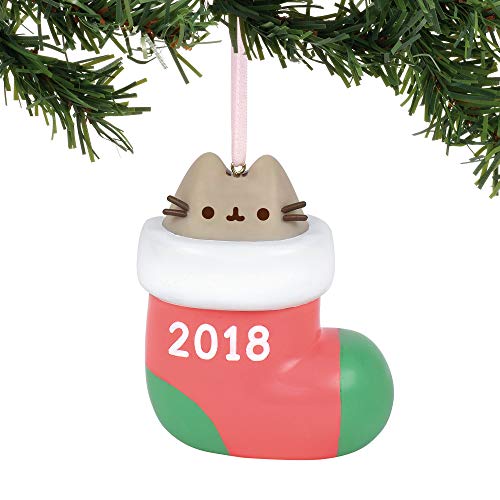 Product Cover Department 56 Pusheen Stocking Surprise 2018 Dated Hanging Ornament, 3.5 Inches, Multicolor