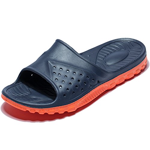 Product Cover WODEBUY Men's Shower Sandals Antislip Fast Dry Flilp Flop Flats Bathroom and Gym (11 D(M) US, Dark Blue)
