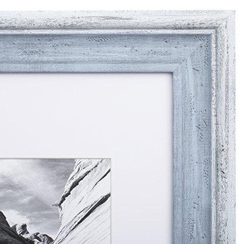 Product Cover 11x14 Picture Frame Distressed Blue - Matted to 8x10, Frames by EcoHome