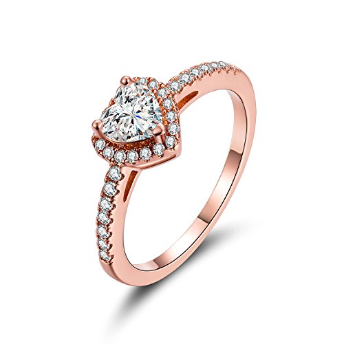 Product Cover MDFUN Luxurious Rose Gold Plated Cubic Zirconia Infinity Love Solitaire Promise Eternity Ring