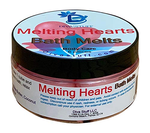 Product Cover Melting Hearts Skin Softening Slow Melt Bath Melts With Cocoa Butter and Shea Butter, Diva Stuff