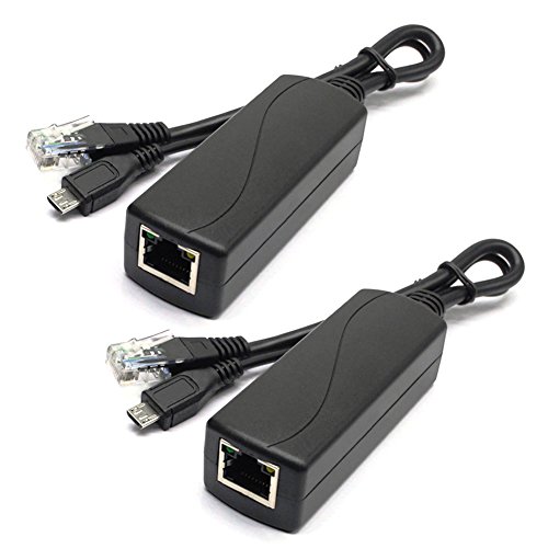 Product Cover ANVISION 2-Pack Active 5V 2.4A PoE Splitter Adapter IEEE 802.3af Compliant Micro USB 48V to 5V/2.4A for Tablets, Dropcam or Raspberry Pi, IPC, IP Camera and More