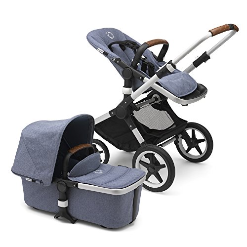 Product Cover Bugaboo Fox Complete Full-Size Stroller, Blue Mélange - Fully-Loaded Foldable Stroller with Advanced Suspension and All-Terrain Wheels