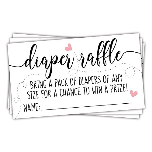 Product Cover 50 Sweet Heart Diaper Raffle Tickets | Gender Neutral Baby Shower Game