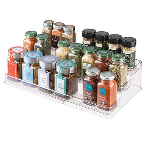 Product Cover iDesign Linus Plastic Expandable Multi-Level Spice Rack, 3-Tiered Customizable Organizer for Kitchen, Bathroom, Office Cabinet and Countertop, 26.29