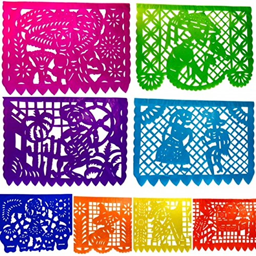 Product Cover Mexican Day of the Dead Papel Picado Banner - Jumbo (16 FT) PAPER Party Streamers