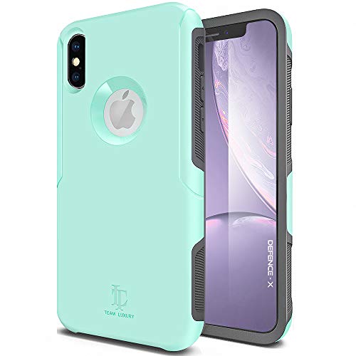 Product Cover TEAM LUXURY [Defense-x Series Case for iPhone X & iPhone Xs, Dura Layer Shock Absorbing Technology Protective Phone Case 5.8 Inch - Mint/Gray