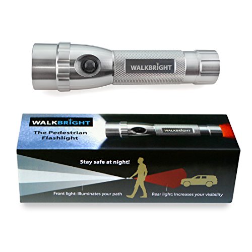 Product Cover WALKBRIGHT The Pedestrian Safety Flashlight - Bright Front Light illuminates Your Path - Red Rear Light Provides Visibility from Behind - Stay Safe When You Walk at Night!