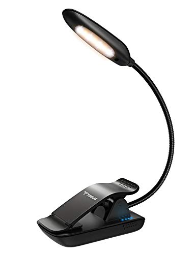 Product Cover TOPELEK Reading Light, 7 LED Book Light with 3 Brightness x 3 Color Temperature , USB Rechargeable, Eye Care Lamp with Power Indicator, Perfect for Bookworms, Kids, Black