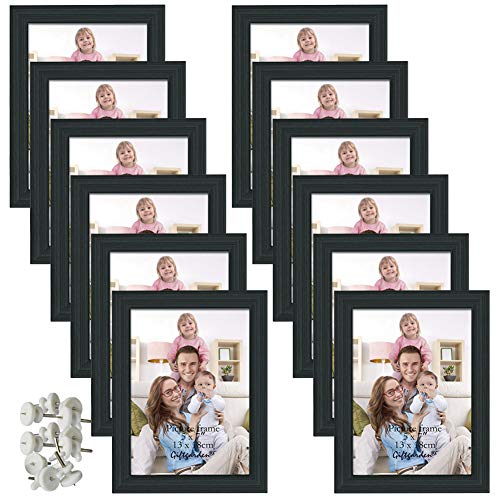 Product Cover Giftgarden 5x7 Picture Frame for Wall Decor or Tabletop, Black, 12 Pack