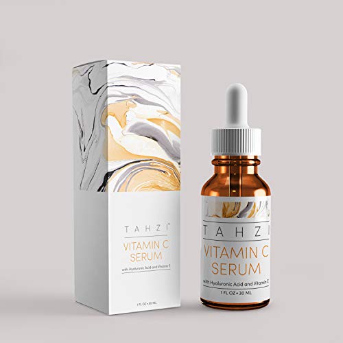 Product Cover Premium Vitamin C Serum Topical Anti-Aging Face Treatment with Hyaluronic Acid. Builds Collagen to Strengthen Skin, Promotes Elasticity, Full of Antioxidants for Younger, Healthier Look