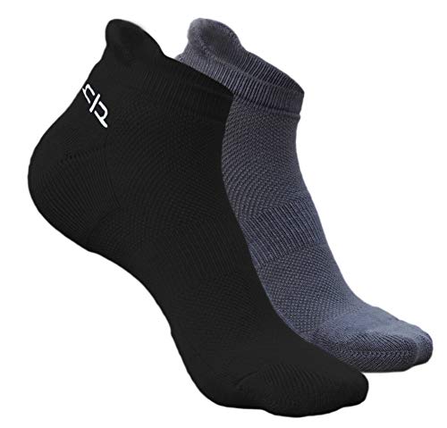 Product Cover Heelium Premium Bamboo Athletic Socks, Ankle, Odour Control, 6 Pairs, Men, Blue, White, Grey