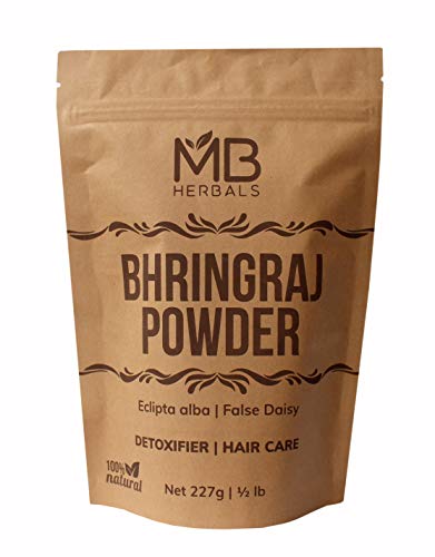 Product Cover MB Herbals Pure Bhringraj Powder 227g / 8.00 oz / 1/2 lb - 100% Pure Bhringaraj Eclipta alba Powder - Promotes Healthy Hair Growth