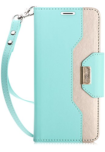 Product Cover ProCase Galaxy S9 Plus Wallet Case, Flip Kickstand Case with Card Holders Mirror Wristlet, Folding Stand Protective Book Case Cover for 6.2 Inch Galaxy S9+ (2018 Release) - MintGreen