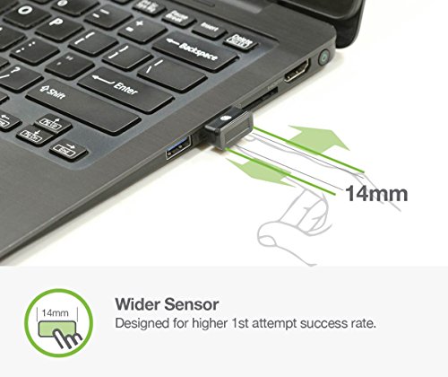 Product Cover Idem FCC BioScan Compact USB Fingerprint Scanner for Fast Win10 Sign-in w/Wide Sensor for Superb 1st Attempt Recognition, Anti-spoofing Protection, 360°Finger Readability, Multi Fingerprints Support