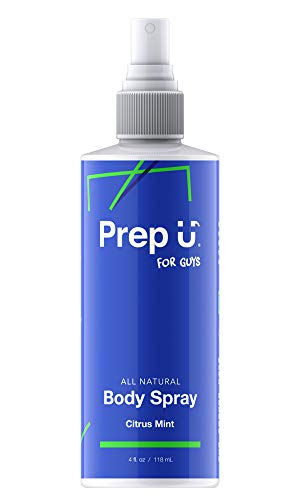 Product Cover Prep U | All-Natural Body Spray for Boys, Teens, Men | Pure Essential Oils are Skin-Safe and Dermatologist Tested | Powerful Enough for Sweaty Shoes & Smelly Sports Gear | Citrus Mint Scent - 4 fl. Oz
