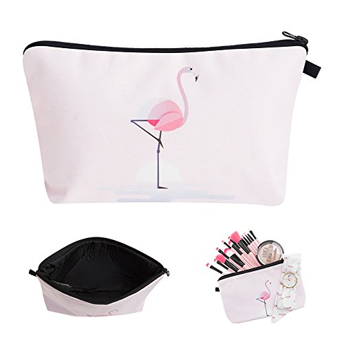 Product Cover Makeup Bag Funny,Travel Cosmetic Bags Organizer Small Multifunction 3D Printing Toiletry Zipper Pouch Brushes Storage for Women Girls Purse (Pink Flamingo)
