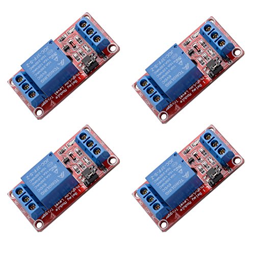 Product Cover 4 pcs DC 5V 1 Channel Relay Module Board Shield High/low Level Trigger with Optocoupler for Arduino
