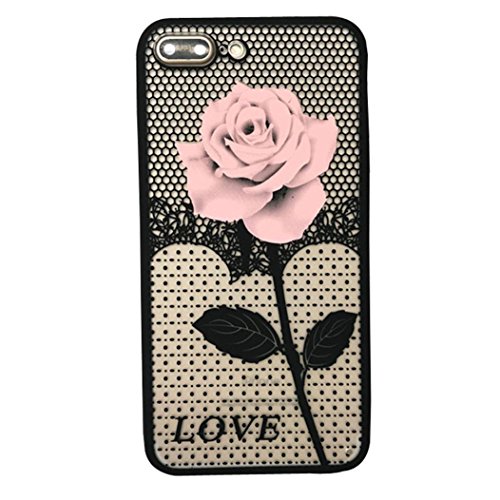 Product Cover Sinfu for iPhone 7 Plus 5.5inch Case Thin Mesh Rose Heat Dissipation Protective Cover (B)