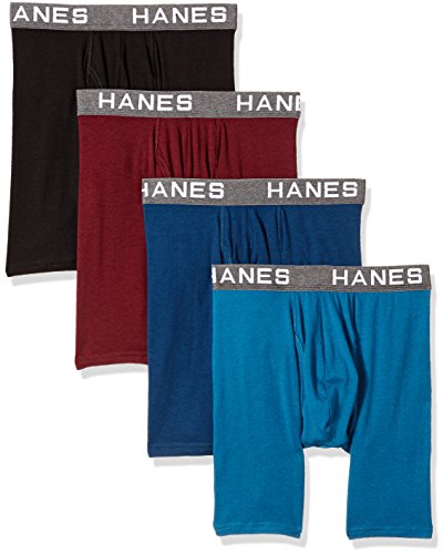 Product Cover Hanes Ultimate Men's Comfort Flex Fit Ultra Soft Cotton Modal Blend Boxer Brief 4-Pack, Assorted, Medium