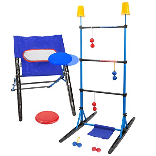Product Cover 3-IN-1 Outdoor Toss Game Set-Ladder Ball Game,Disc Toss Game,Target Toss Game Perfect For Kids and Adults,Beach, Lawn, Backyard, Camping, Tailgating and Outdoor Play