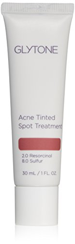 Product Cover Glytone Acne Tinted Spot Treatment with Sulfur, Resorcinol, Tinted Cream Formula to Conceal Blemishes, Oil Free, Non-Comedogenic, 1 oz.