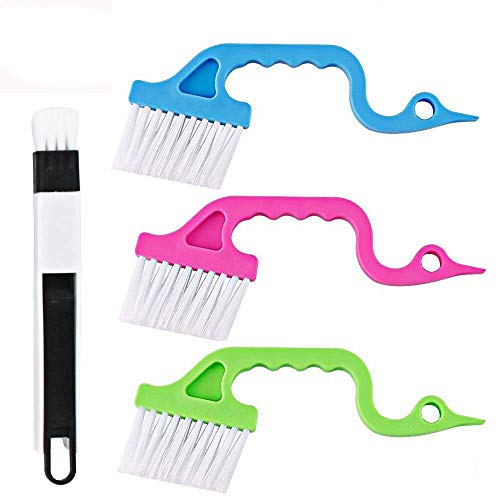Product Cover Genenic 4 Pcs Hand-held Windows Track Cleaning Brushes,Groove Gap Cleaning Tool,Doors Kitchen Corner Cleaning Brush