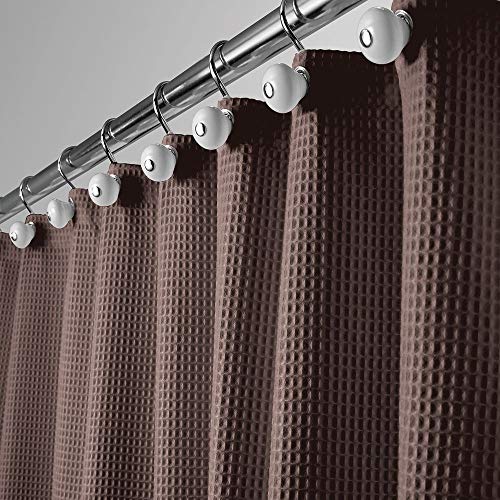 Product Cover mDesign Hotel Quality Polyester/Cotton Blend Fabric Shower Curtain with Waffle Weave and Rust-Resitant Metal Grommets for Bathroom Showers and Bathtubs - 72