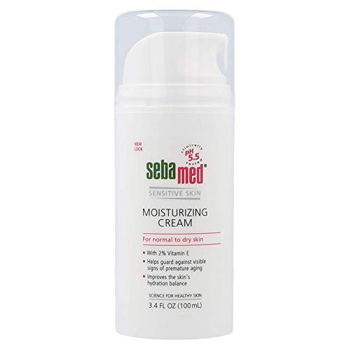 Product Cover Sebamed Moisturizing Face Cream with Pump Includes Vitamin E for Sensitive Skin 3.4 Fluid Ounces (100 Milliliters) Long Lasting Hydration with Vitamin E Dermatologist Recommended