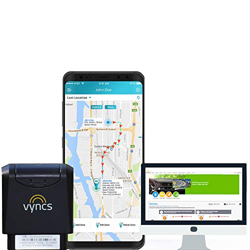 Product Cover VyncsFleet: GPS Tracker No Monthly Fee, OBD, Real Time 3G Fleet Car/Truck Tracking, Free 1 Year Data Plan, Trips, Vehicle Diagnostics, Driver Safety Alerts, Fuel Report, Emission Report (Black)