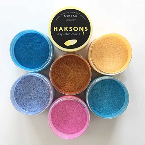 Product Cover Haksons Easy Mix Pearl Powders - Bundle Pack of SIX New Colours (20 g)