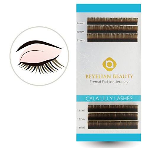 Product Cover BEYELIAN Cala Lilly Lashes Dark Brown Color Macaron Lashes 0.07mm Thickness C Curl Mix Length 6 Rows Colored Individual Eyelash Extensions XD Volume Lashing
