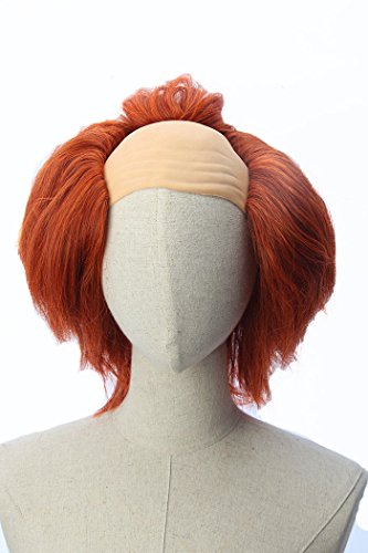 Product Cover Halloween Costume Cosplay Orange Wigs Brown Bald Head Wig Pennywise Adult Clown