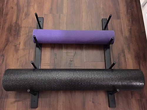 Product Cover Foam Roller & Yoga Mat Storage Rack Holds 4, 8, 12 etc. Modular (Sold by The Pairs and no. of Pairs You get Determines no. of mats/Rollers You Hold). Easy Wall Mount. Hardware Included. Black Color.