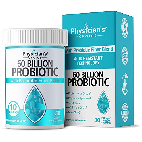 Product Cover Probiotics 60 Billion CFU - Dr. Approved Probiotics for Women, Probiotics for Men and Adults, Natural; Shelf Stable Probiotic Supplement with Organic Prebiotic, Acidophilus Probiotic; 30 Capsules