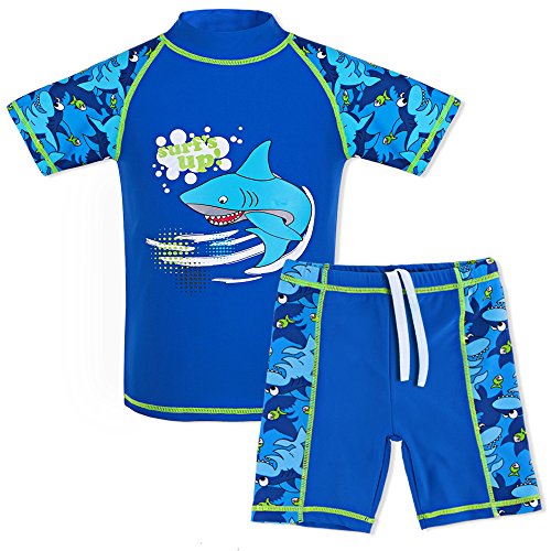 Product Cover TFJH E Kids Boys Swimsuit UPF 50+ UV Sun Protective 2PCS Swimwear Short/Long Sleeve