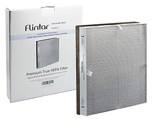 Product Cover Flintar MD1-0022 True HEPA Replacement Filter, Compatible with Vornado Air Cleaner Purifier Model AC300, AC350, AC500, AC550, PCO200, PCO300, PCO375DC, PCO500 and PCO575DC (1-Pack)
