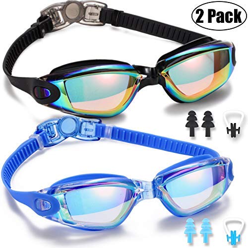 Product Cover Yizerel Swim Goggles, 2 Pack Swimming Goggles for Adult Men Women Youth Kids Child, No Leaking Anti Fog UV 400 Protection Waterproof 180 Degree Clear Vision Triathlon Pool Goggles