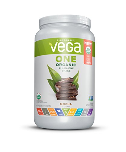 Product Cover Vega One Organic All-in-One Shake Mocha (18 Servings) - Plant Based Vegan Protein Powder, Non Dairy, Gluten Free, Non GMO, 25.3 Ounce (Pack of 1)