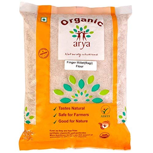 Product Cover Arya Farm Finger Millet Flour (Ragi) Without Chemicals and Pesticides 2kg (70.54 OZ)