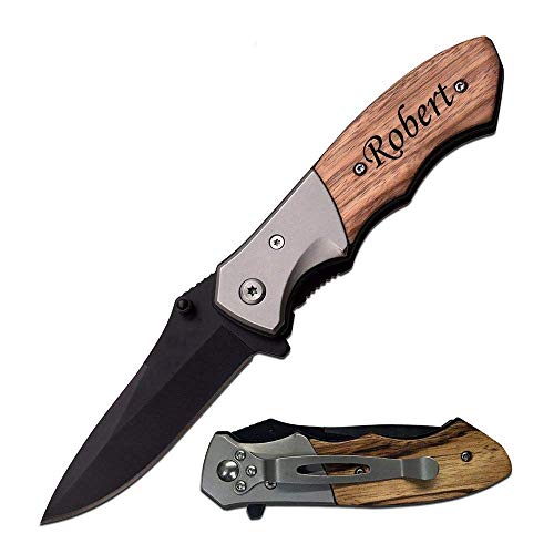 Product Cover Personalized Free Engraving - Quality Wood Handle Multi-Purpose Knife