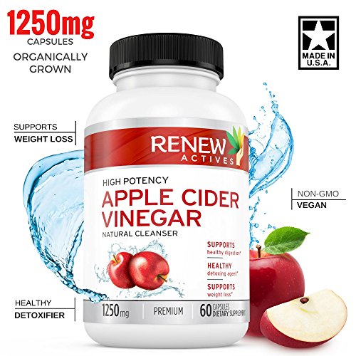 Product Cover Apple Cider Vinegar Supplement Capsules: All Natural Vegan ACV Pills - Weight Loss, Detox and Cleanse Supplements to Promote Healthy Blood Sugar, Metabolism, Digestion and Energy - 60 Veggie Capsules
