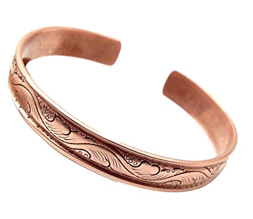 Product Cover Healing Lama  100% Pure Copper Hand Carved Tibetan Healing Bracelet. Unisex, Hand Made High Gauge Copper