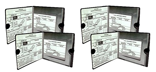 Product Cover Sterling Car Auto Insurance Registration BLACK Document Wallet Holders - Automobile,Motorcycle,Truck,Vinyl ID Holder & Visor Storage-Strong Closure On Each-Necessary in Every Vehicle-4 Pack Set